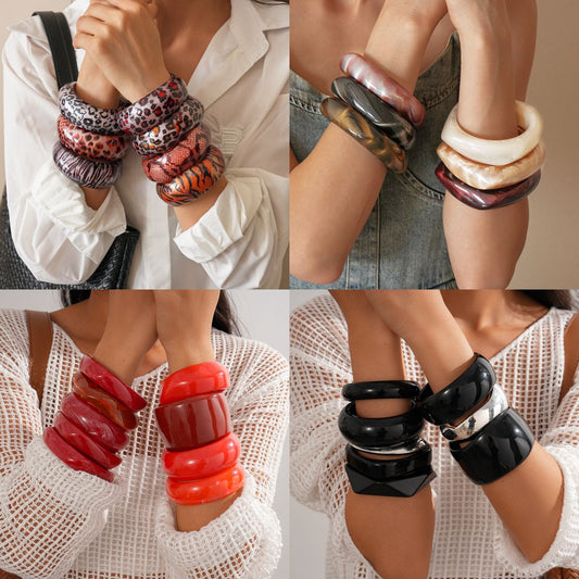Acrylic Blooming Round Atmospheric Commute Minimalist Niche Bracelet