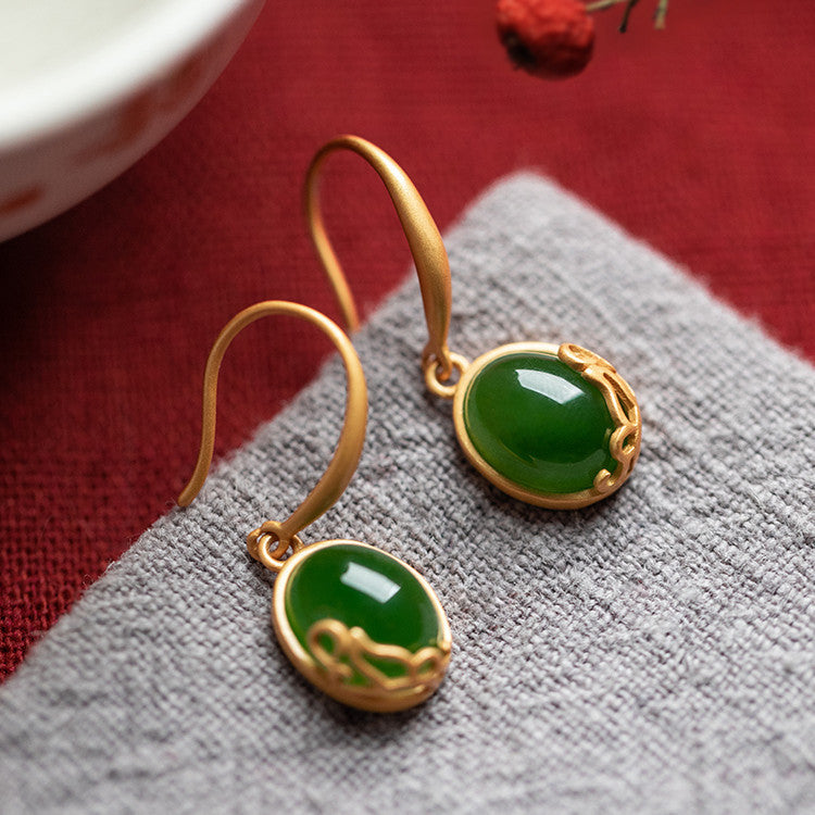 Style Design Ancient Gilding Graceful Inlaid Earrings