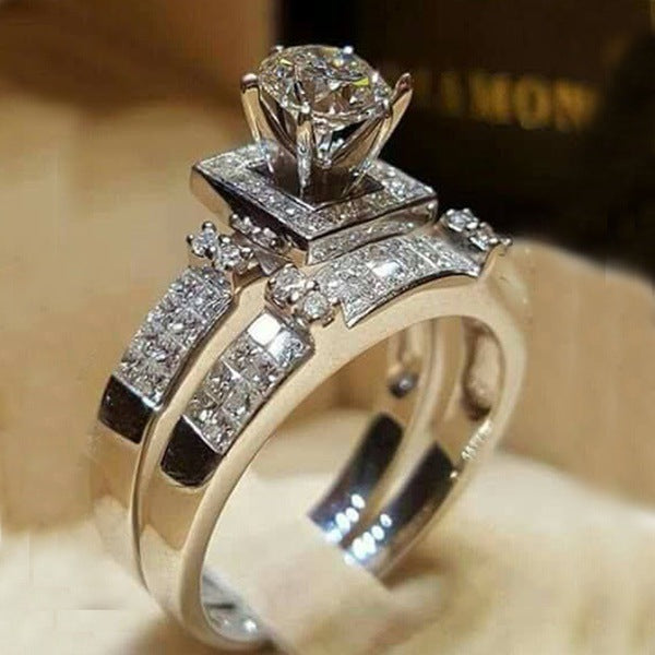 Artificial Zircon Eight Hearts Arrows Female Rings