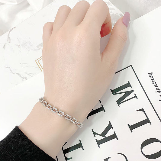 Women's Sier Minority Simple Design Elegant Style Fashion Korean Bracelets