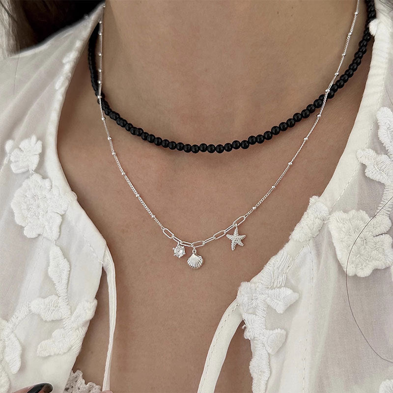 Women's Sier Starfish Shell For Design Vacation Style Necklaces