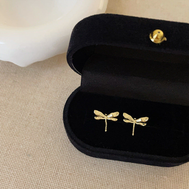 Mori Style Three-dimensional Dragonfly Ear Clip Female Sweet Cute Earrings