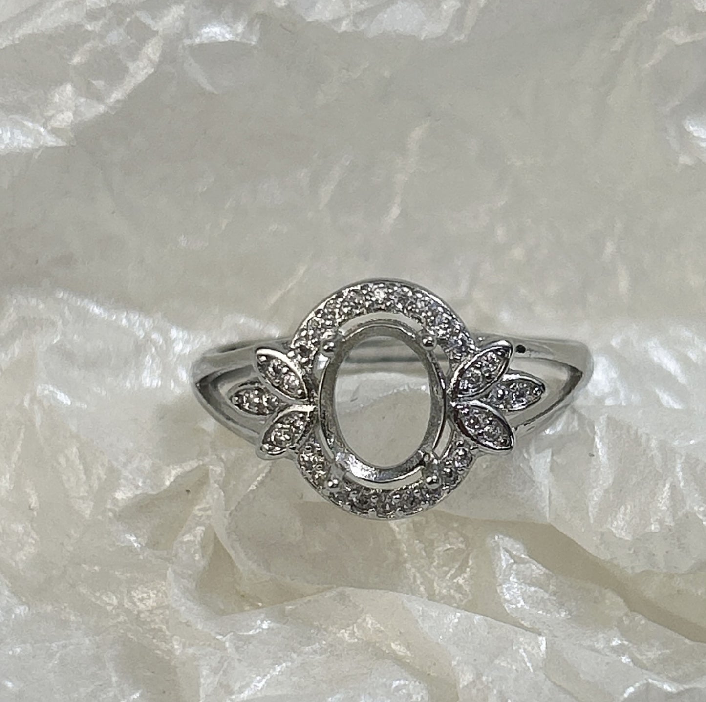 Setting Big Diamond Round Drip Love Open Mouth Inlaid Ring