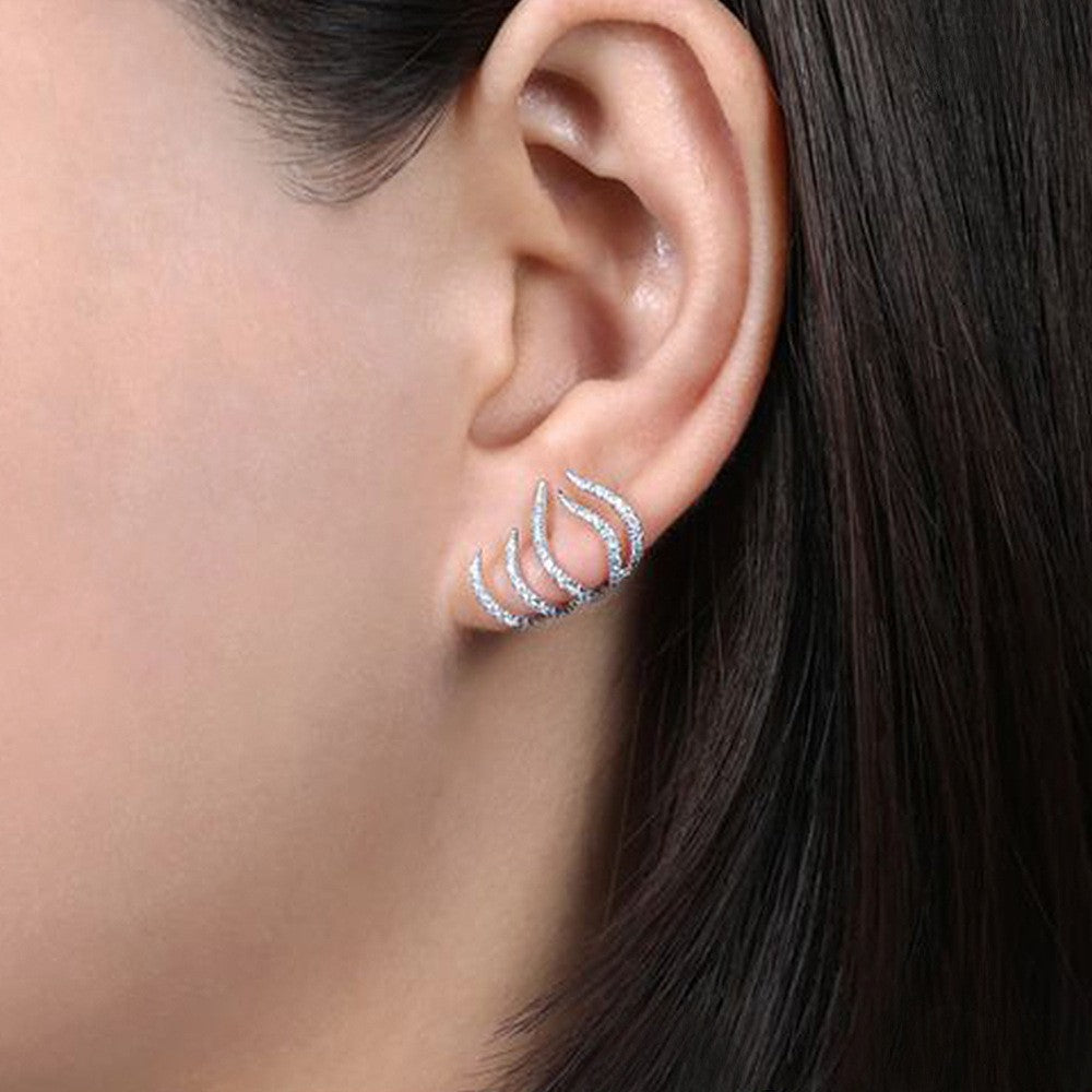 Glamorous Pretty Metallic Popular Exaggerated Shaped Stud Earrings