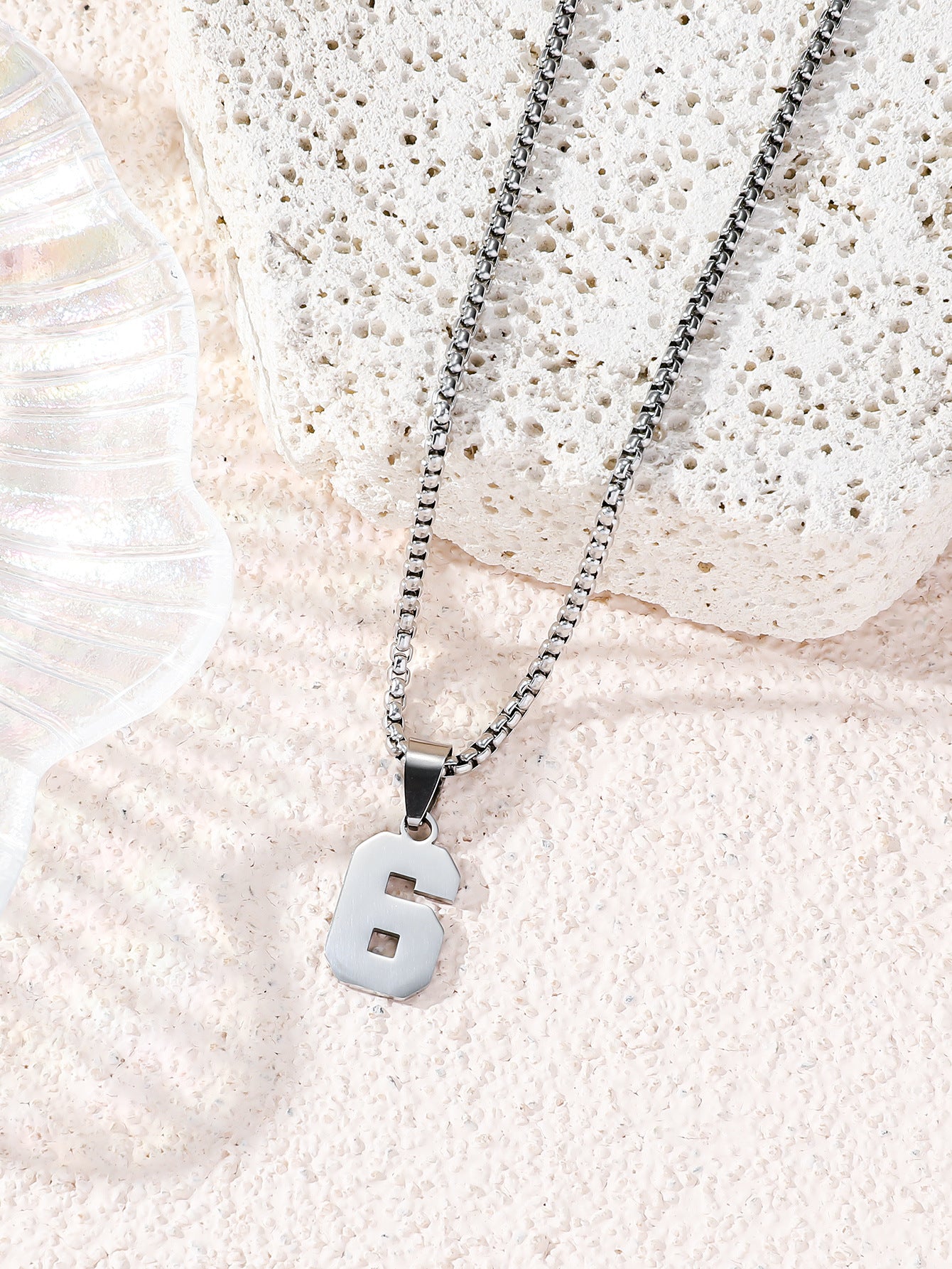 Fashion Stainless Steel Double-sided Digital Male Female Personality Hip Hop Necklaces