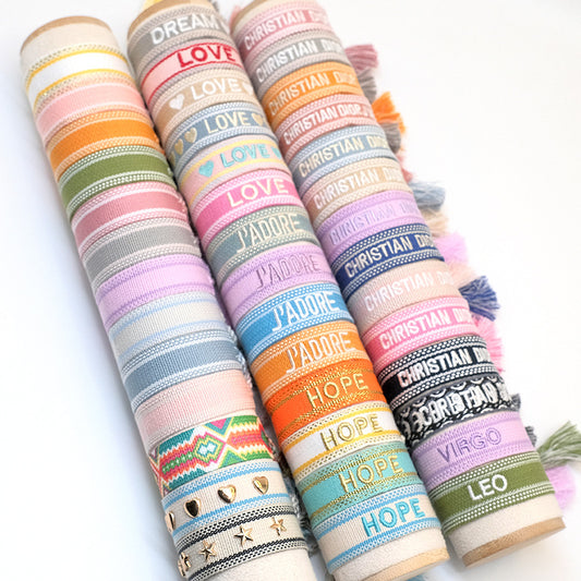 Change Woven Letter Braided Wrist Strap Bracelets