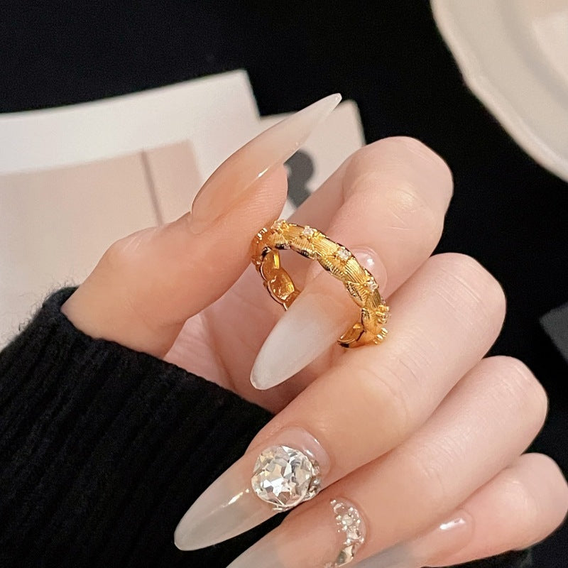 Twist Weave Ancient Brushed Open Personality Rings