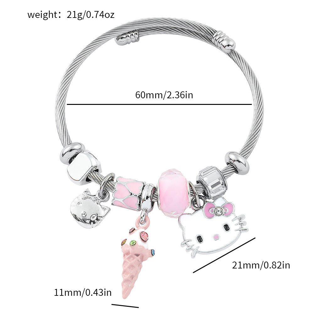 Cute Fashion Cat String Beads Open-ended Bracelets