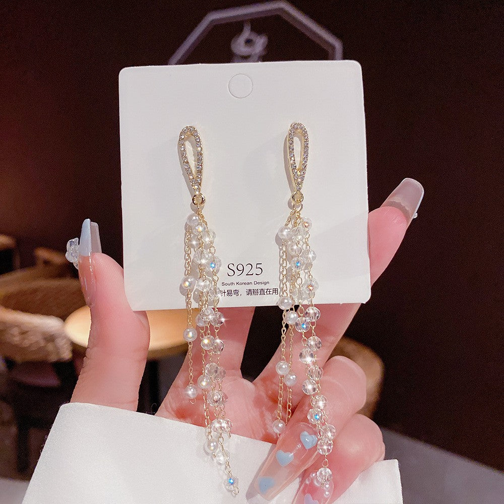 Women's Vintage Tassel Diamond High-grade Ear Minority Earrings