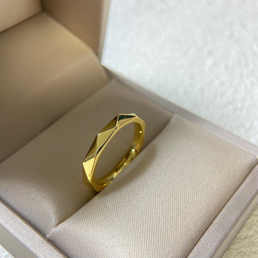 Sier High Version Glossy Diamond Couple Mobius Strip Spiral Light Ring