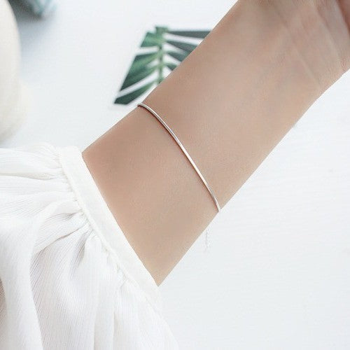 Women's Version Elegant Fine Snake Chain Octagonal Birthday Bracelets