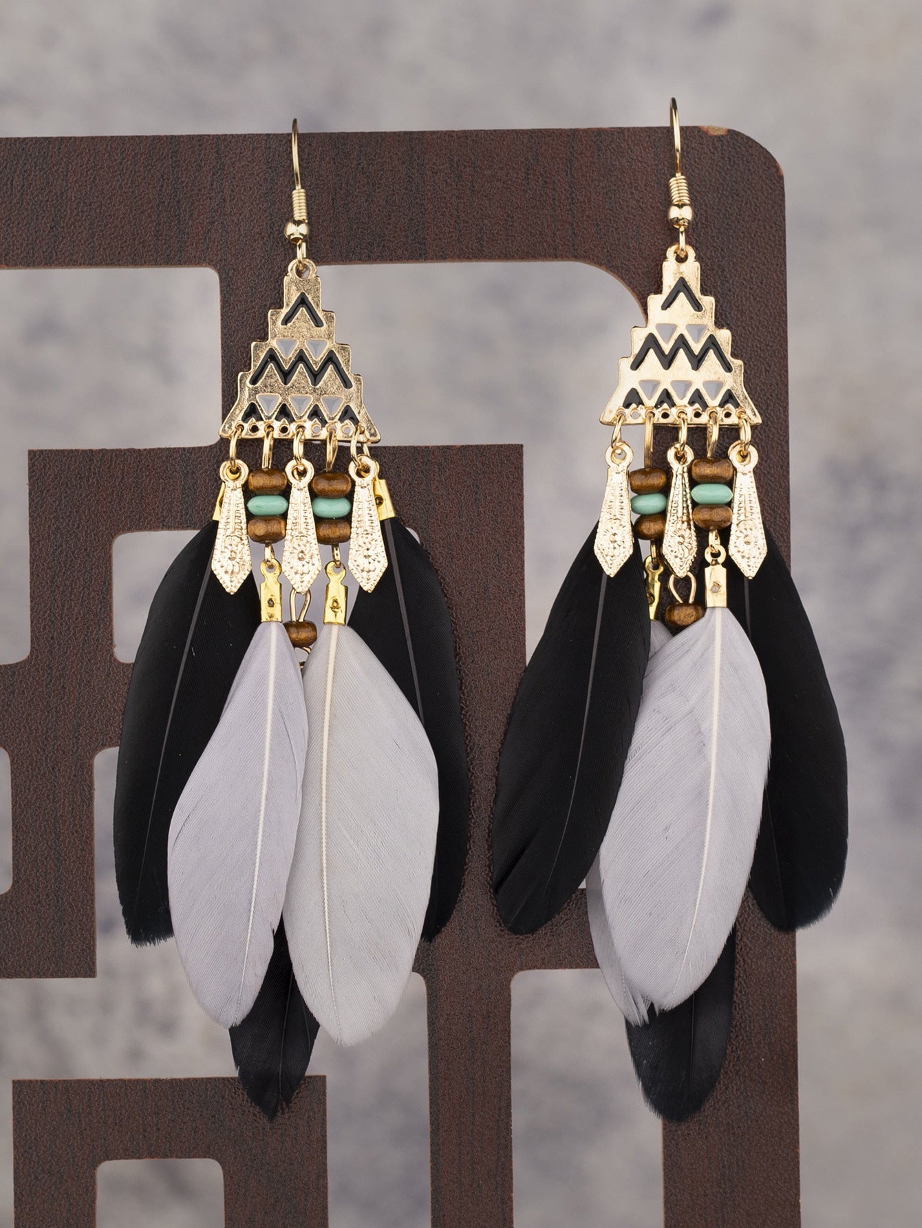 Eardrops Water Drop Feather Jewelry Retro Ethnic Style Earrings