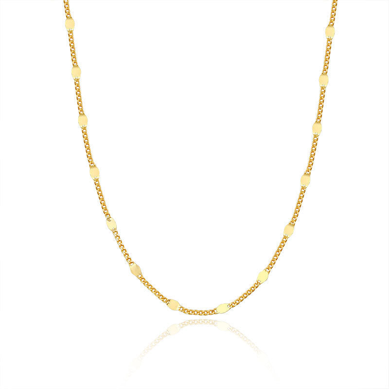 Women's Sterling Sier Sequins Sequin Simple Design Light Necklace