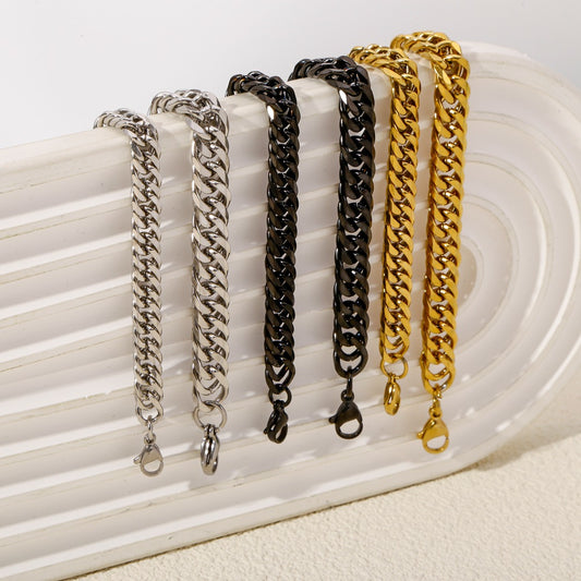 Fashion Exaggerated Electroplating Double Woven Grinding Bracelets