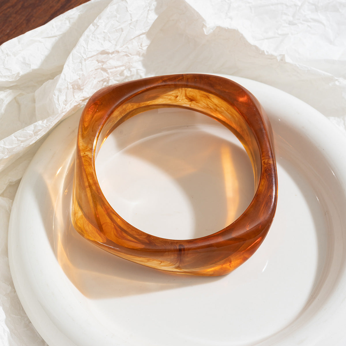 Women's Irregular Blooming Resin Curved Girlfriends Rings