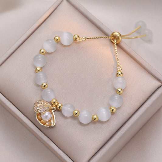 Women's Fu Character Opal Strawberry Quartz Vintage Bracelets