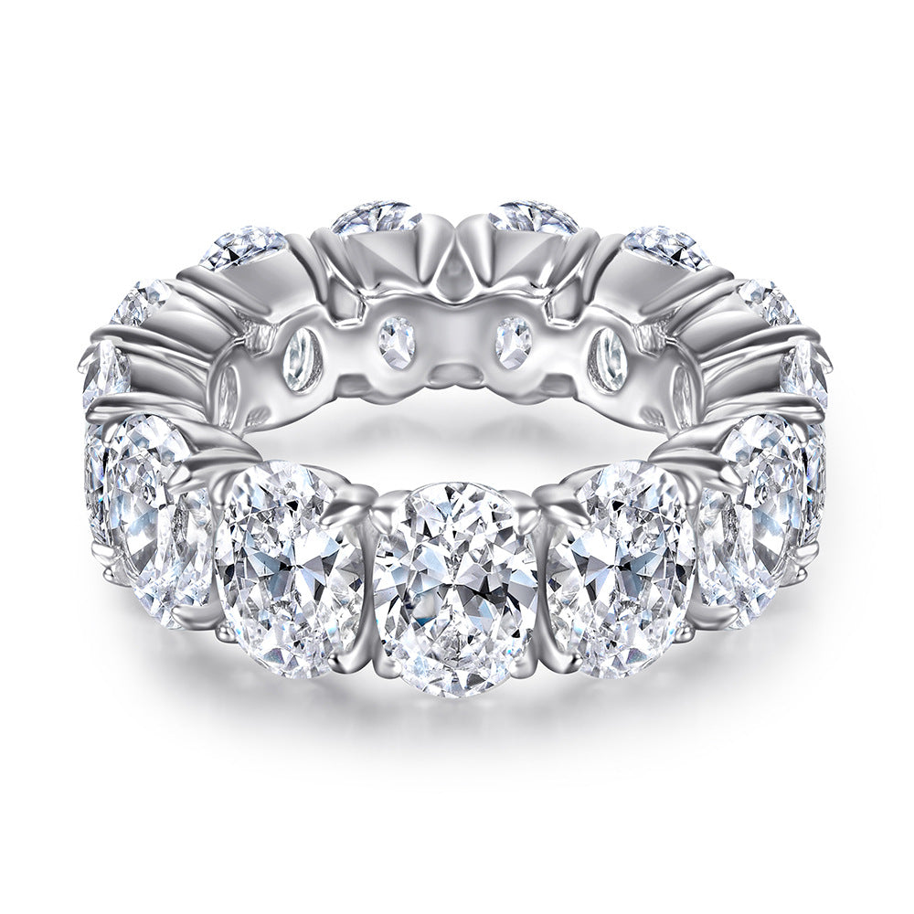 Women's Marriage Engagement Zircon Pure Sier Fashion Rings