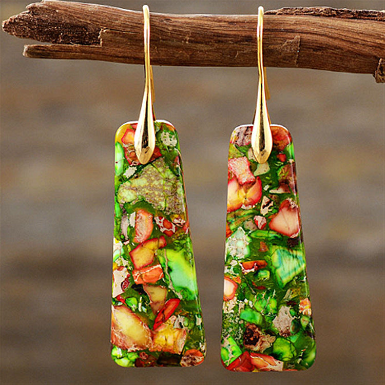 Emperor Stone Water Drop Female Temperament Earrings