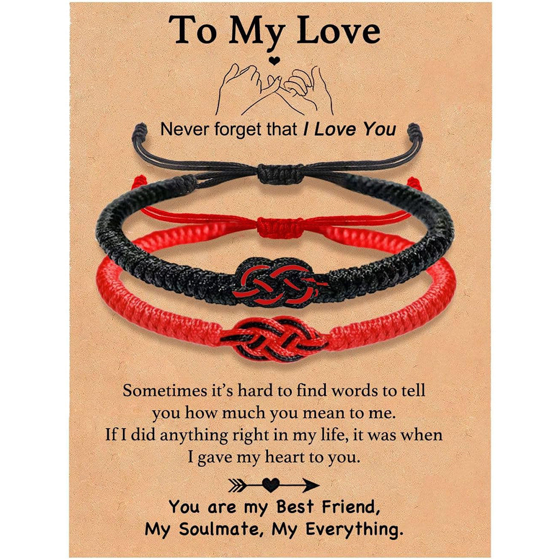 Black Red Ropes Hand-woven Adjustable Weaving In Bracelets