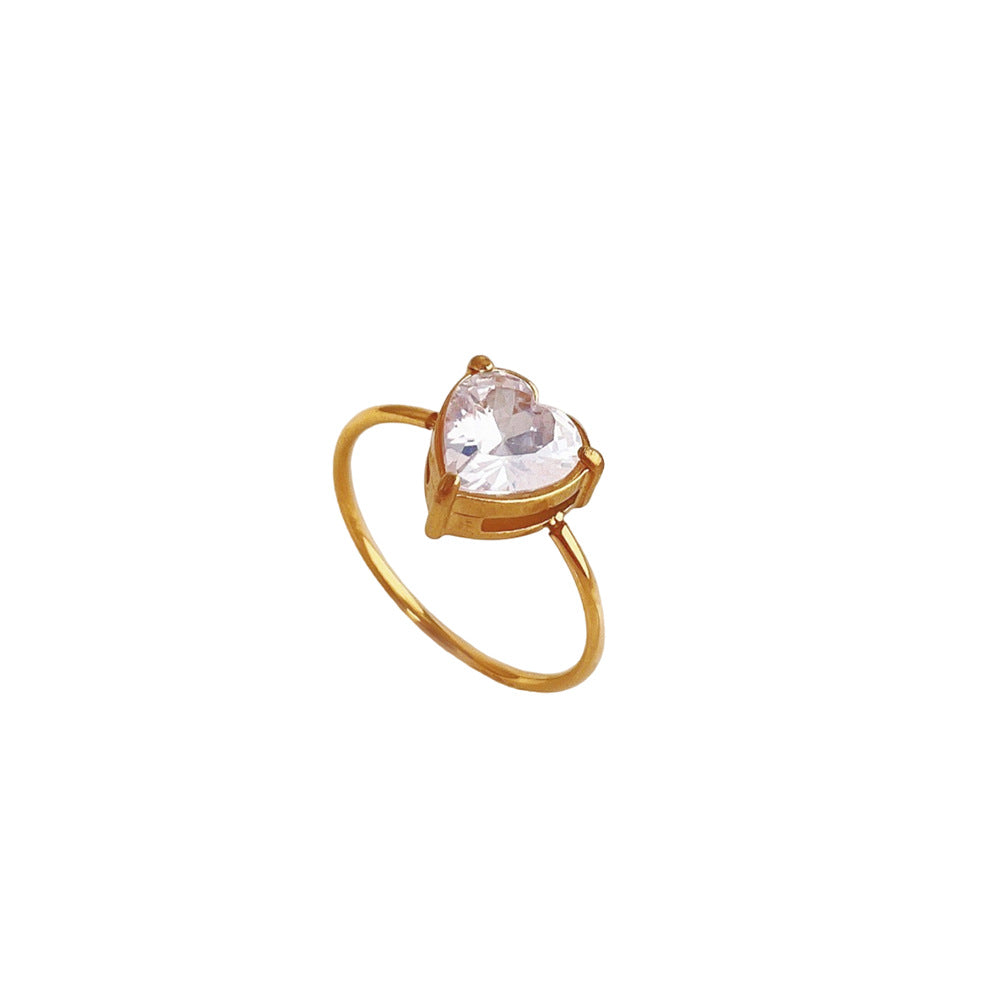 Women's Luxury Fashion Personality Love Heart-shaped Vacuum Rings