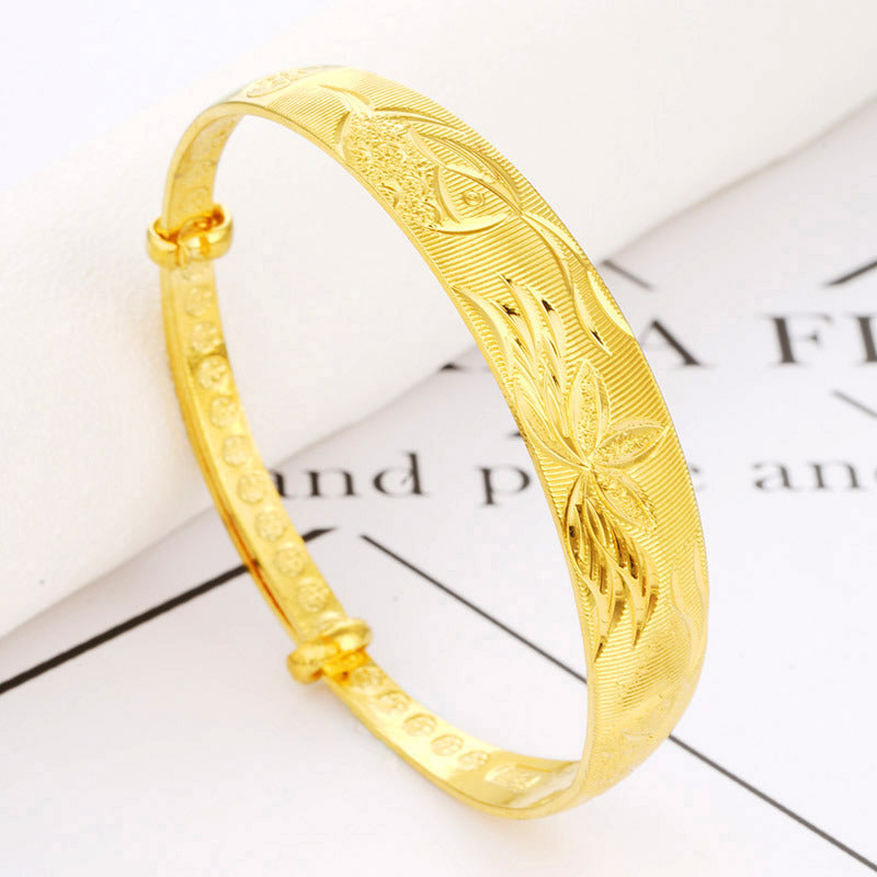 Women's Placer Gold Ancient No Color Fading Summer High-grade Dragon Phoenix Bracelets