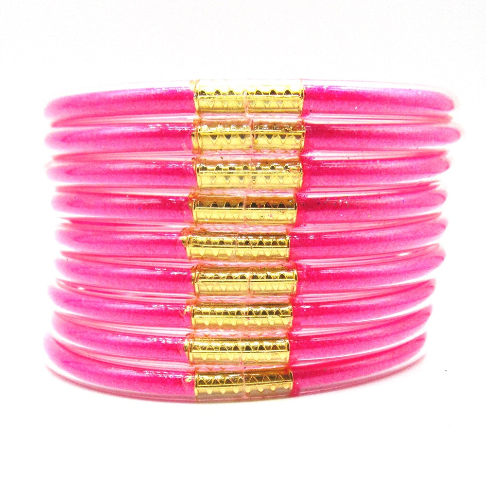 Women's Powder Combination Of Three Shiny Candy Color Bracelet