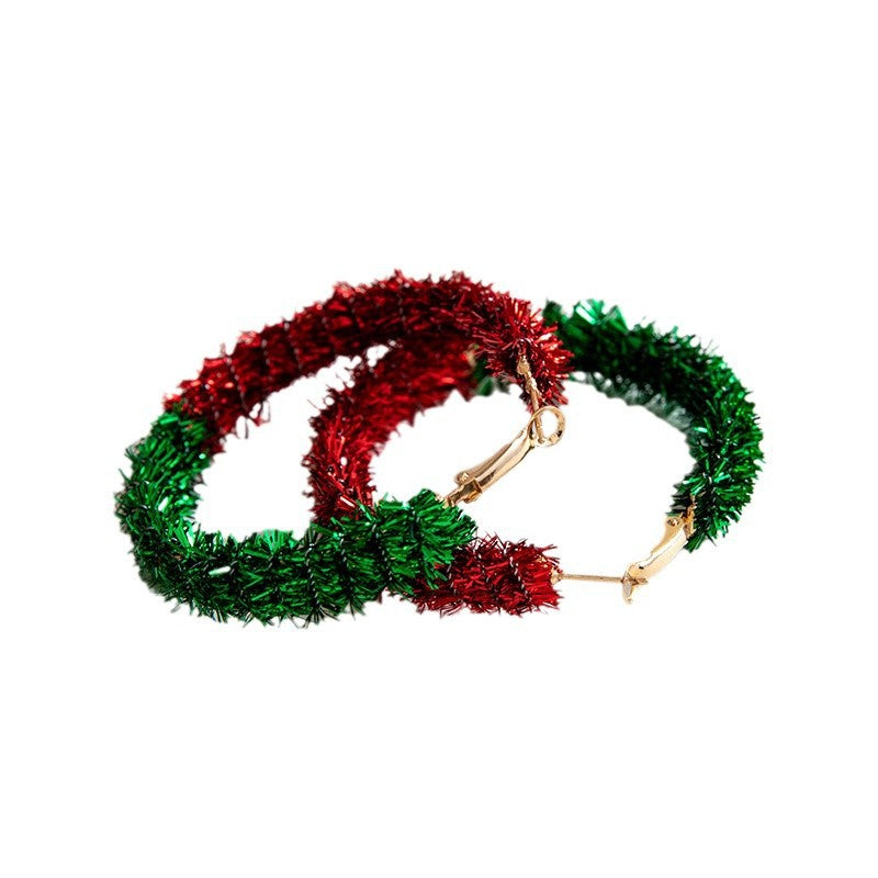 Women's Christmas Tree Bowknot Colorful Garland Unique Earrings