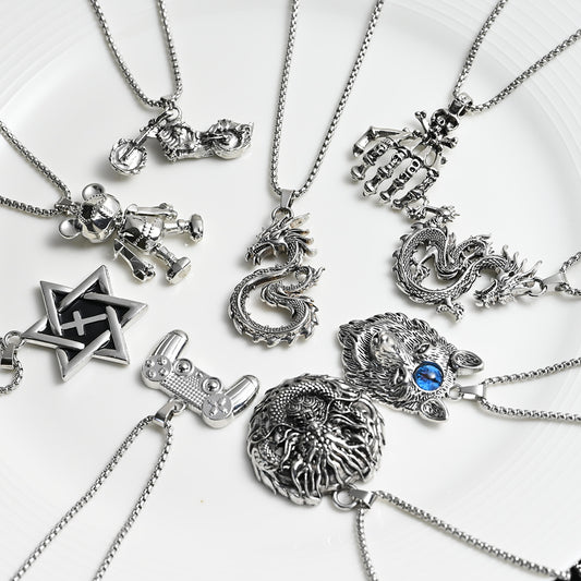 Men's Female Hip Hop Trendy All Match Personality Necklaces
