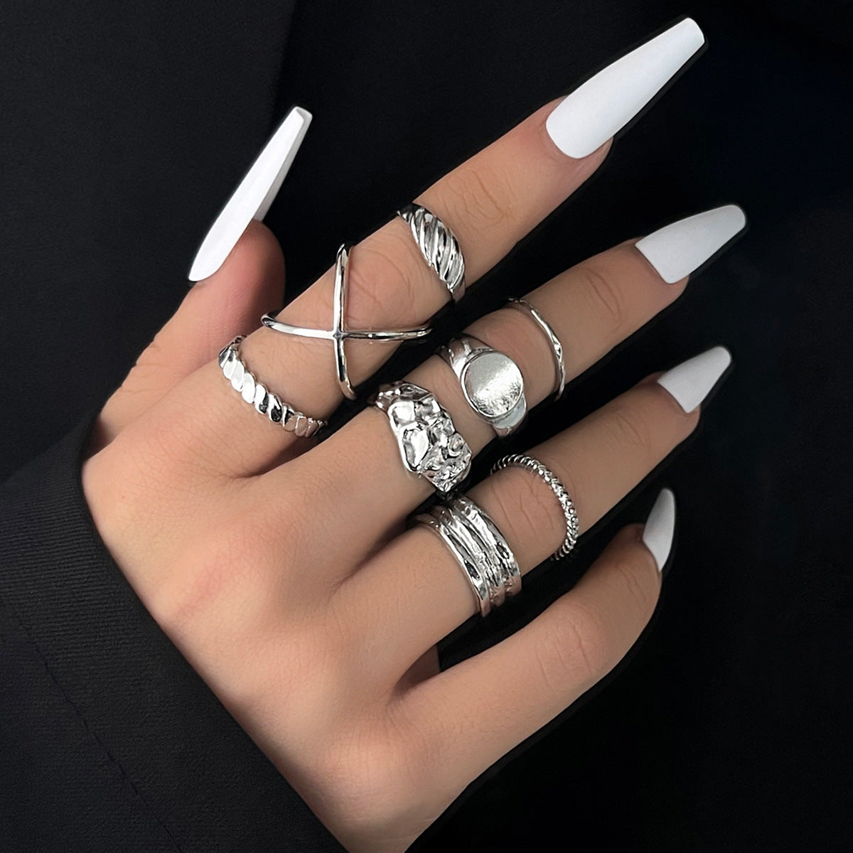 Simple Stylish Personality Irregular Metal Knuckle Rings