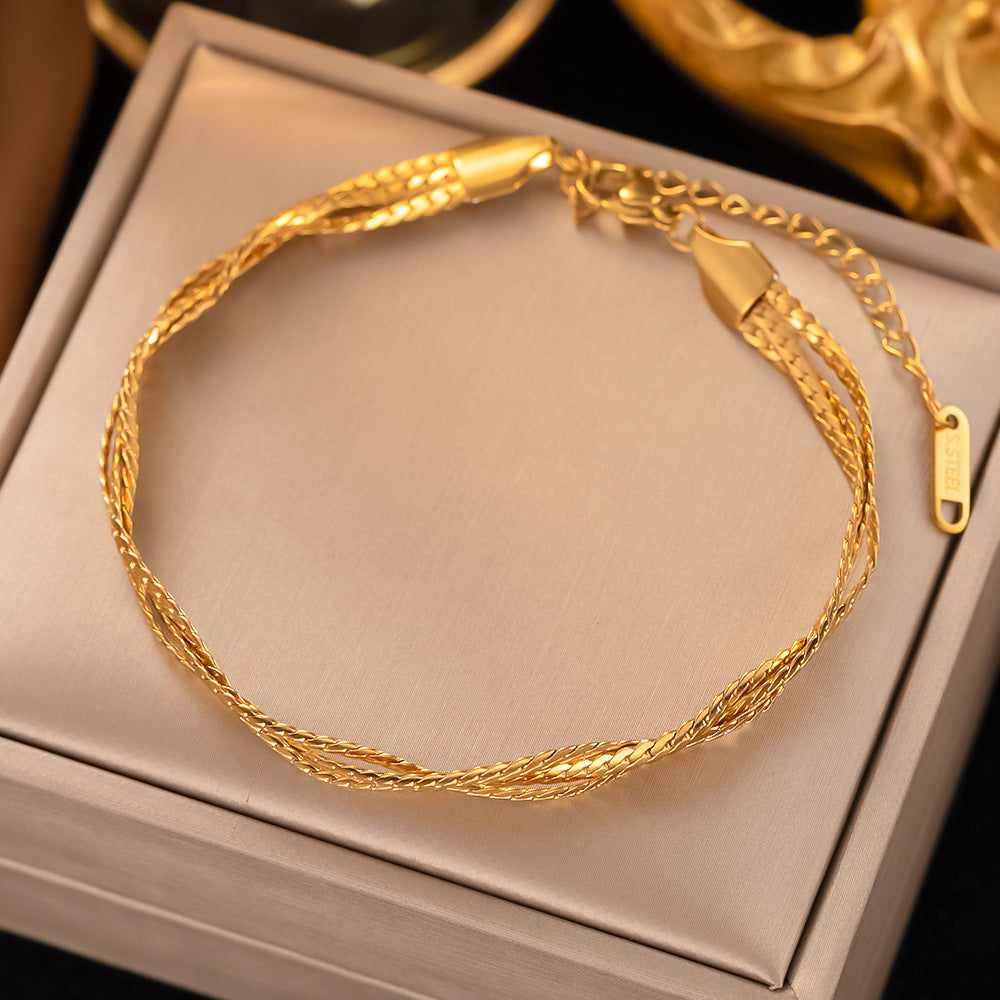 Stainless Steel Female Gold Plated Ornament Bracelets