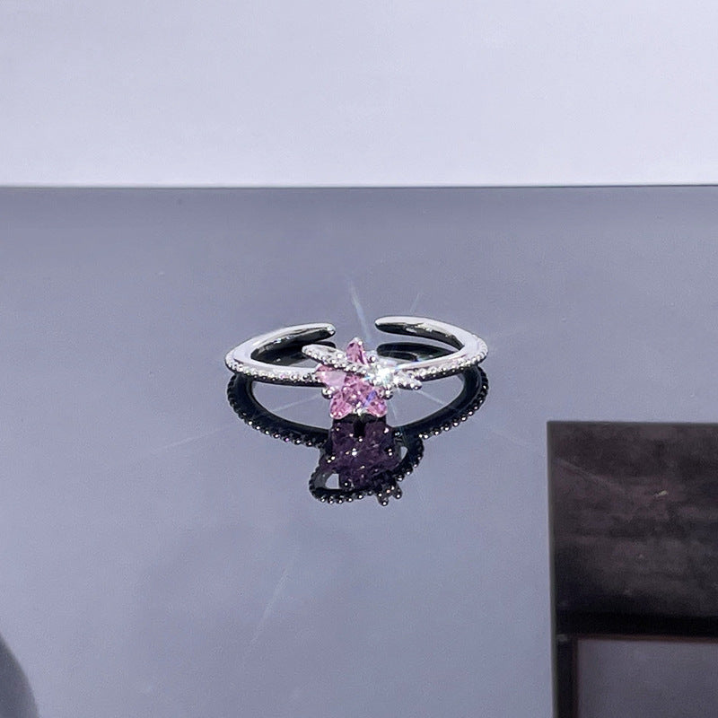 Design Pink Diamond Open High Sense Rings