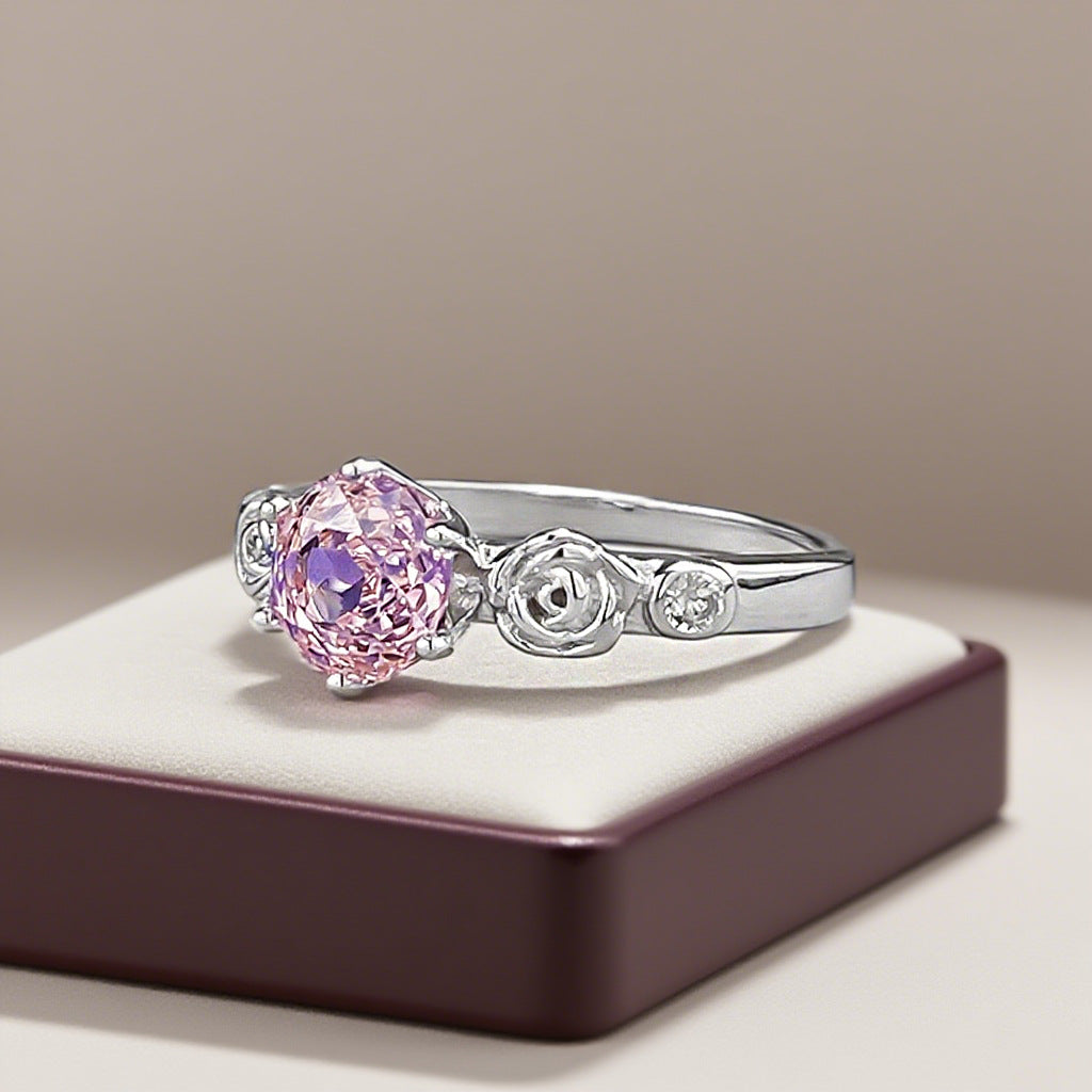 Karat Pink Light Luxury High-grade Rose Rings