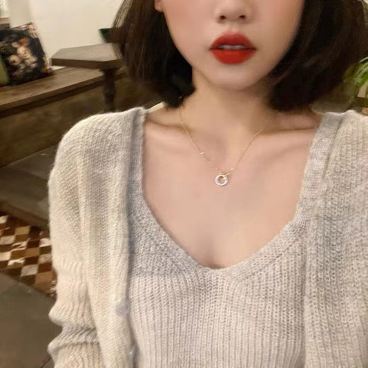 Women's Minimalist Double Light Luxury Minority Clavicle Rings