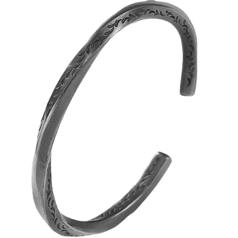 Men's Viking Handmade Mobius Tang Pattern Opening Bracelets