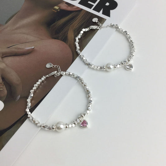 Small Pieces Of Sier Pearl Female Korean Style Niche Simple Bracelets
