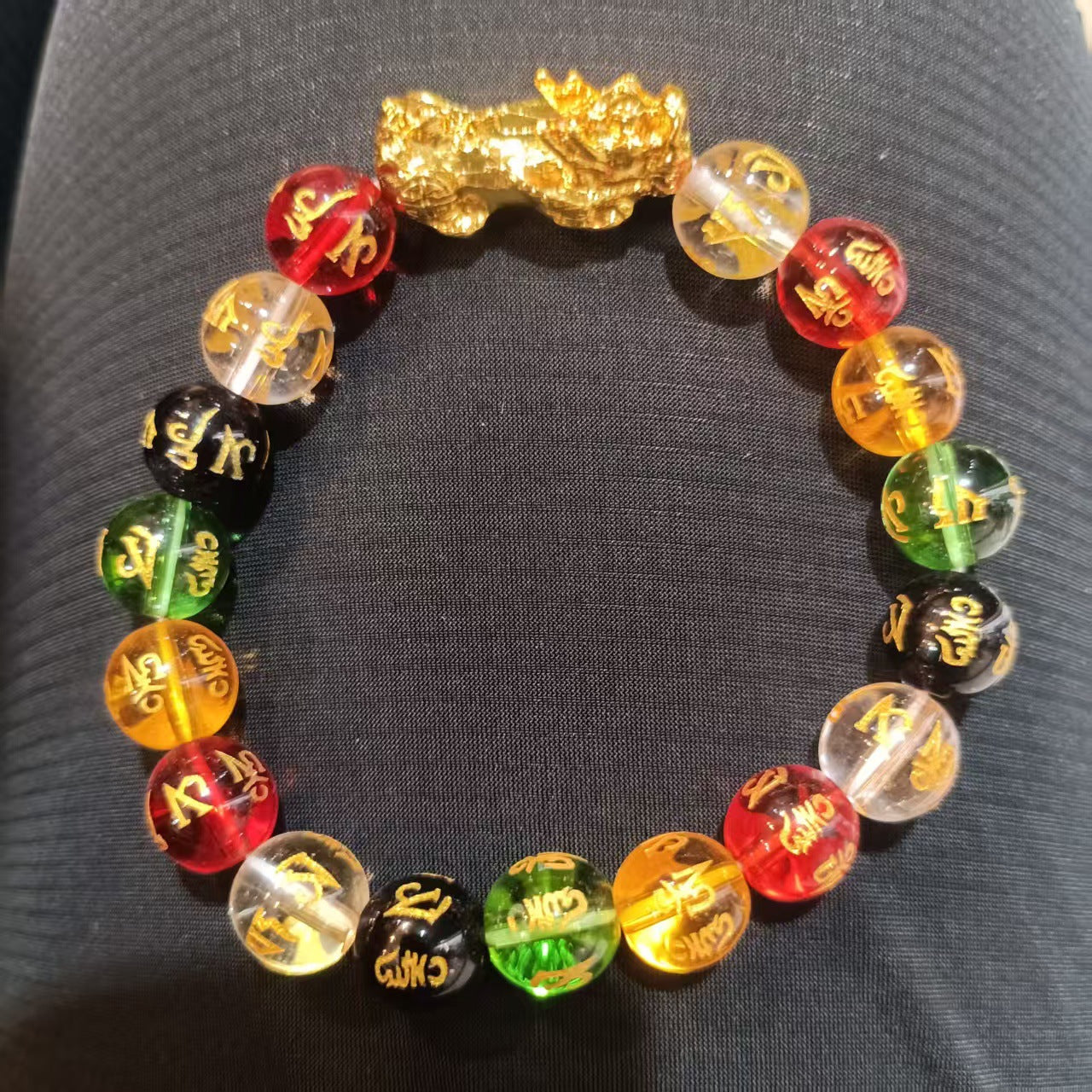 Motto Five Elements Crystal Prayer Beads Live Stall Scenic Spot Bracelet