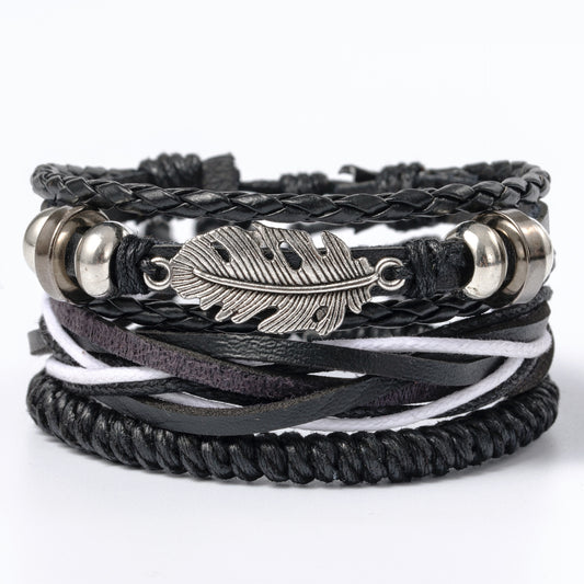 Retro Alloy Leather Fashionable Ethnic Style Wax Bracelets