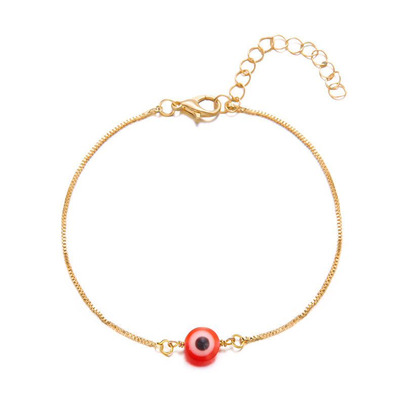 Bohemian Simple Resin Devil's Eye Anklet Round Turkish Bracelets