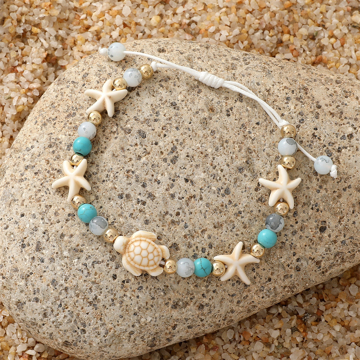 Ocean Style Turquoise Turtle Woven Wind Niche Bracelets