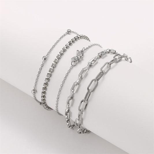 Slouchy Suit Crystal Chain Butterfly Set Bracelets