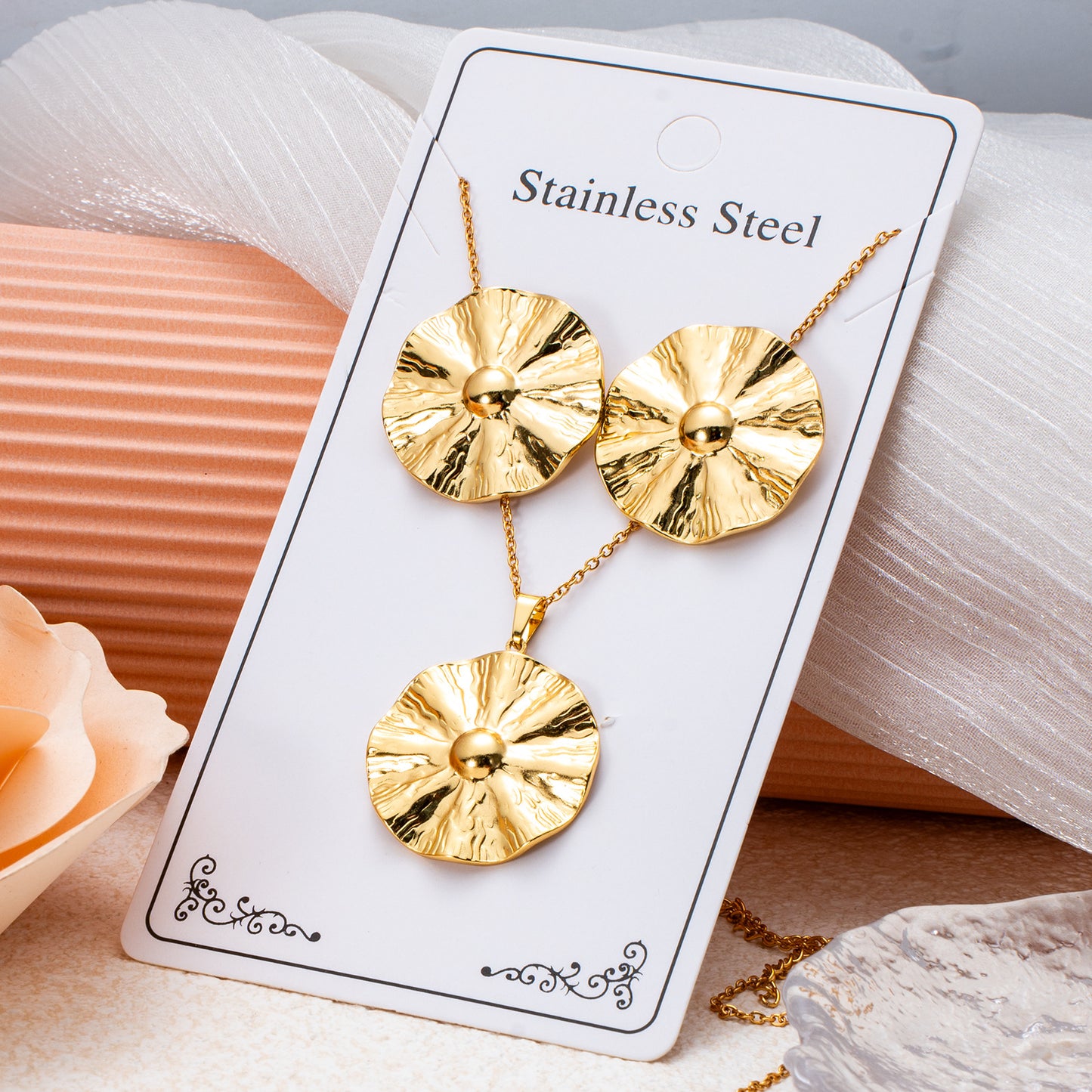 Series Stainless Steel Ear Light Luxury Jewelry Set