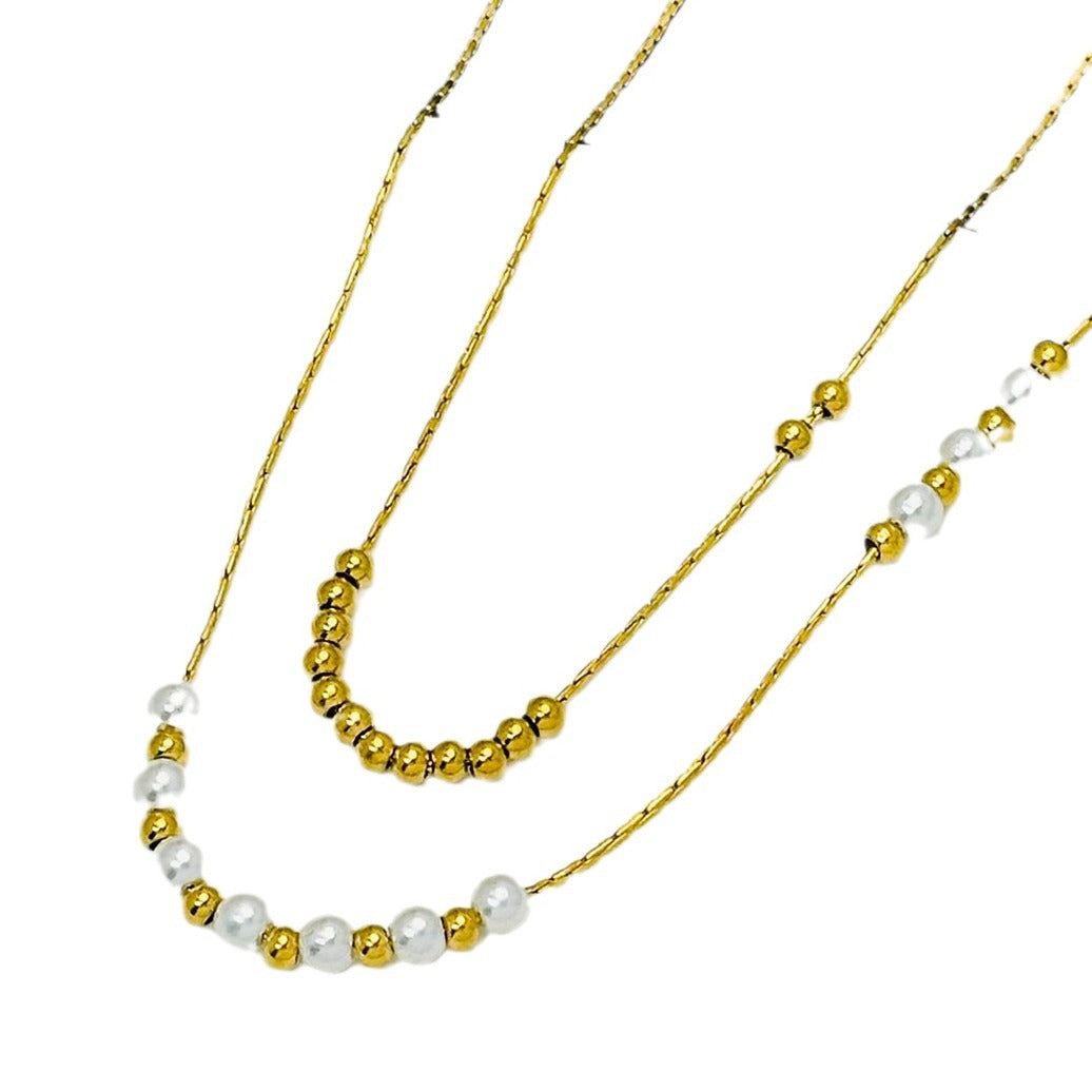 Women's Little Golden Beans Titanium Steel Light Necklaces