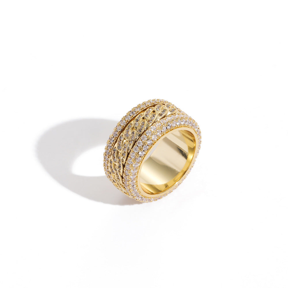 Men's Cuban Link Chain Hip Hop Copper Ring