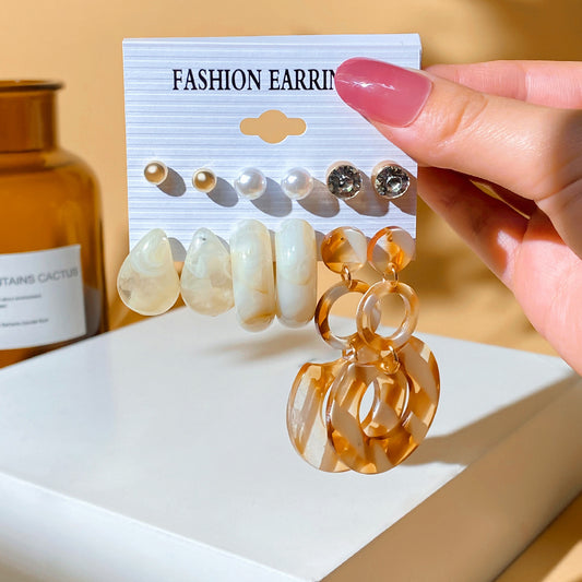 Female Niche High-grade Geometric Resin Light Earrings