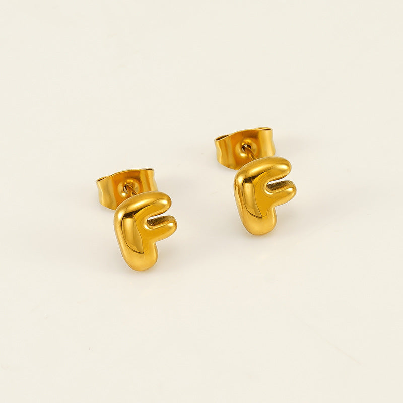 Women's Elegant Titanium Steel Stainless Gold-plated Mini Earrings