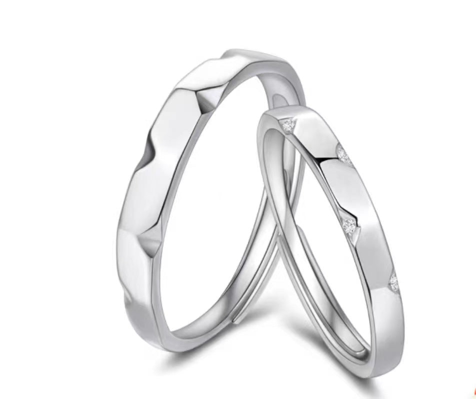 Women's & Men's Fan Home With Female Mobius Couple Fashion Simple Opening Rings