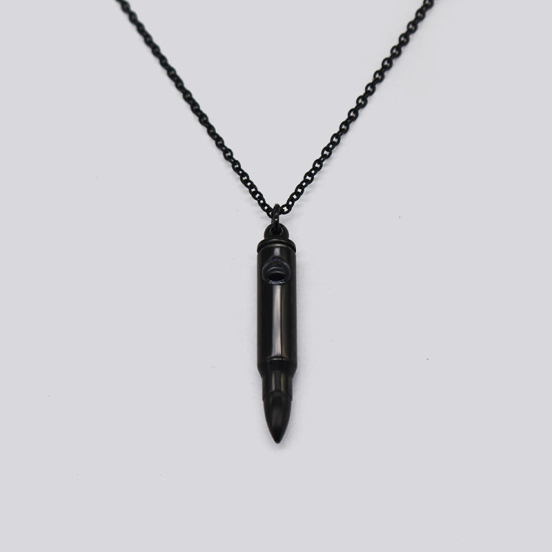 Veterans Memorial Bullet Projection Stone Titanium Steel Necklaces