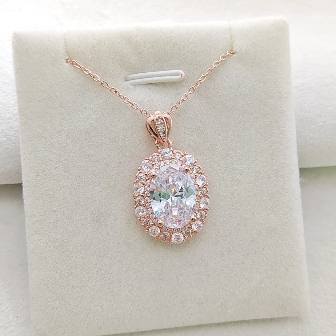 Women's Luxury Pink Diamond Argyle Big For With Colored Jewelry Set
