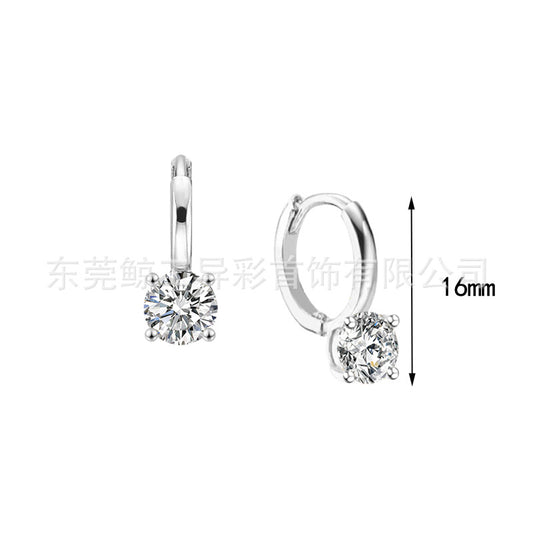 Women's Style Simple Commute Zircon Opening Closing Earrings