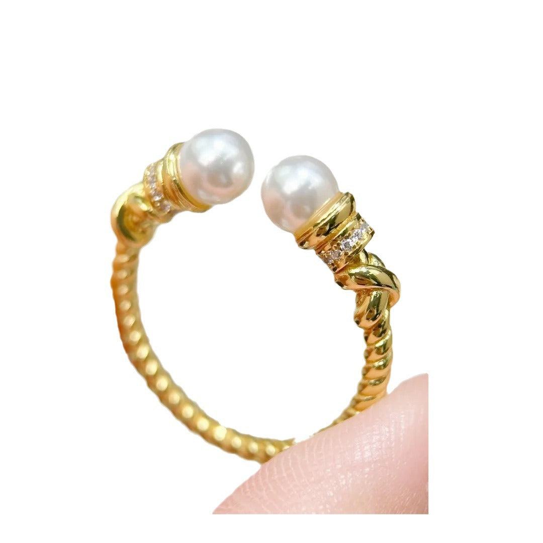 Style Wind Gula Silk Female Niche Retro Full Rings